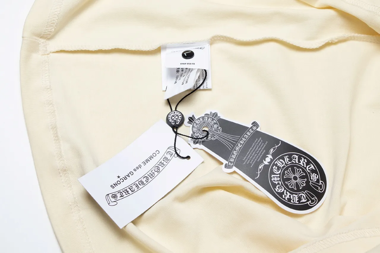 P150 Chrome Hearts Chrome Hearts Sanskrit Horseshoe Cross Short Sleeve Size: SMLXL Color: Black Apricot